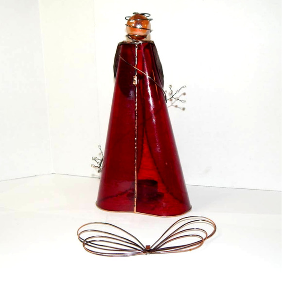 COPY - Beautiful Large Stain Glass Tea Light Candle Angel - Picture 7 of 10